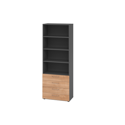 Hammerbacher Regalschrank V9 Advanced graphit nussbaum Produktbild pa_produktabbildung_1 XL