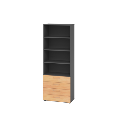 Hammerbacher Regalschrank V9 Advanced graphit buche Produktbild pa_produktabbildung_1 XL