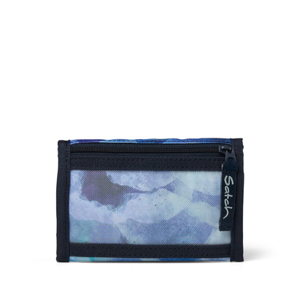Geldbörse mit großen Münz- und Geldscheinfach in Blurry Sky Design, Vorderansicht.