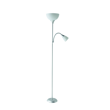 Stehleuchte mit einem beschwerten Sockel und einem Lesearm in elegantem Design.