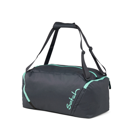 Sporttasche in Mint und Schwarz mit zwei Tragegriffen und gepolsterten Schultergurten.