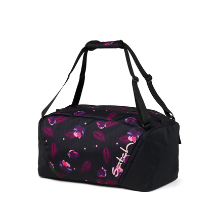 Sporttasche mit floralem Muster und zwei Tragegriffen, auch als Rucksack verwendbar.