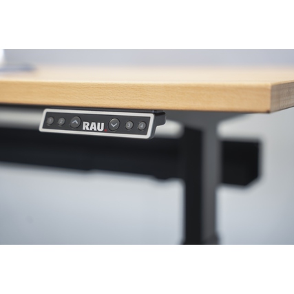 RAU Schreibtisch Adlatus 100 25 cm tiefschwarz 1.250 x 650-1.300 x 800 mm (B x H x T) Produktbild pa_produktabbildung_2 XL