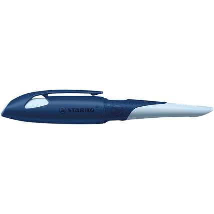 Blauweißer STABILO Füllfederhalter EASYbirdy mit ergonomischem Design und 3D-Struktur.