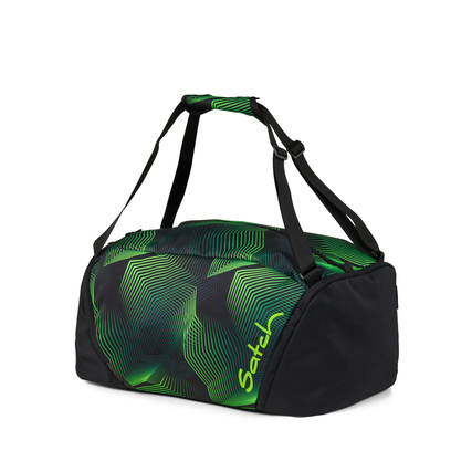 satch Sporttasche 23 x 22 x 46 cm (B x H x T) Reißverschluss Schuhfach, kleines Reißverschlusstasche Polyester, 100 % recycelt schwarz/grün Seismic Green