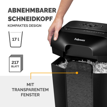 Fellowes® Aktenvernichter Powershred® LX50 schwarz Produktbild pa_anwendungsbeispiel_3 XL