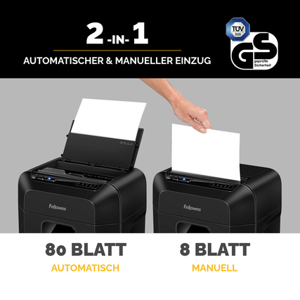 Fellowes® Aktenvernichter AutoMax™ 80M Produktbild pa_anwendungsbeispiel_1 XL