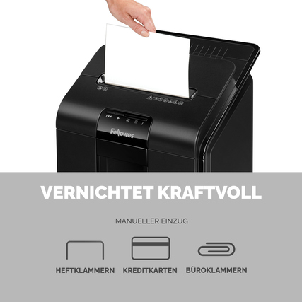 Fellowes® Aktenvernichter AutoMax&trade; 100M Autofeed Produktbild pa_anwendungsbeispiel_3 XL