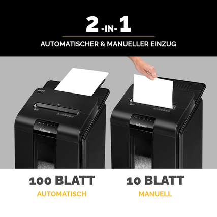 Fellowes® Aktenvernichter AutoMax&trade; 100M Autofeed Produktbild pa_anwendungsbeispiel_1 XL