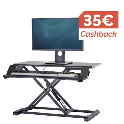 Fellowes® Sitz-Steh-Arbeitsplatz Corsivo Produktbild pa_anwendungsbeispiel_1 XL