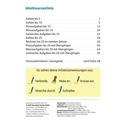 Hauschka Verlag Übungsheft Mein Übungsheft Rechnen - 1. Klasse Produktbild pa_produktabbildung_2 XL