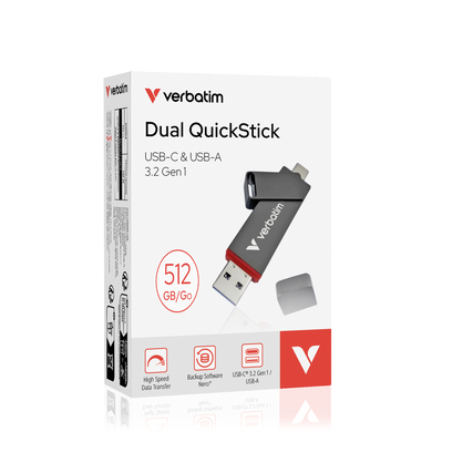 Verbatim USB-Stick Dual QuickStick USB 3.2 Gen 1 512 Gbyte Produktbild pa_produktabbildung_3 XL