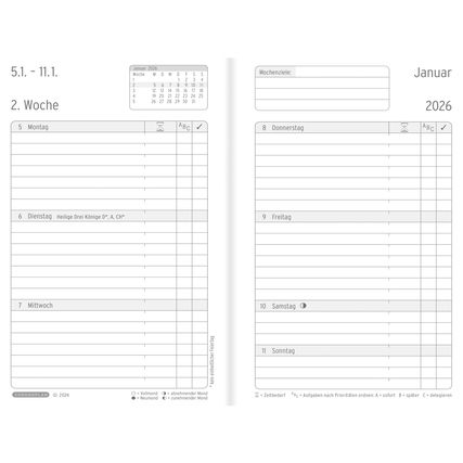 Chronoplan Buchkalender Black Edition 2026 Produktbild pa_produktabbildung_2 XL