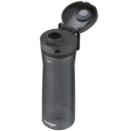 Schwarze Contigo Trinkflasche Jackson 2.0 mit AutoPop-Öffnung und Schutzdeckel.
