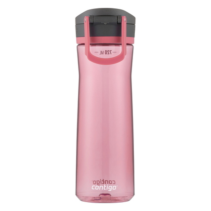 Rosa Contigo Trinkflasche Jackson 2.0 mit sicherem Deckel und Tragegriff, frontale Ansicht.