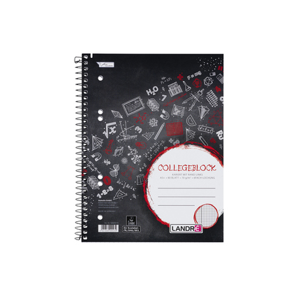 Landré Collegeblock DIN A5+ kariert mit Rand innen Produktbild pa_produktabbildung_1 XL