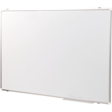 Kratzfestes Whiteboard in rechteckiger Form mit weißen Kunststoffecken und ohne Beschriftung.