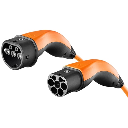 LAPP Elektroauto Ladekabel Helix® 7,4 mit zwei Steckerenden in orange.