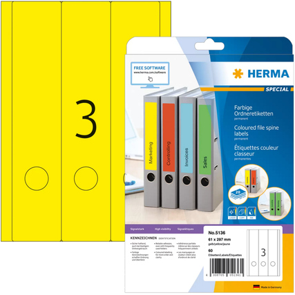 HERMA Ordnerrückenetikett gelb Produktbild pa_produktabbildung_1 XL
