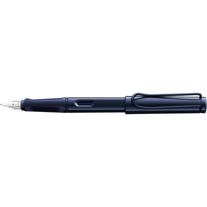 Lamy Füllfederhalter safari in dark dusk, seitliche Ansicht, Medium Feder.