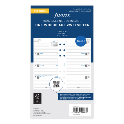 FILOFAX Einlage Kalender exklusiv Personal 2026 Produktbild pa_produktabbildung_1 XL