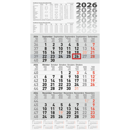 BRUNNEN Wandkalender 2026 grau/weiß Produktbild pa_produktabbildung_1 XL