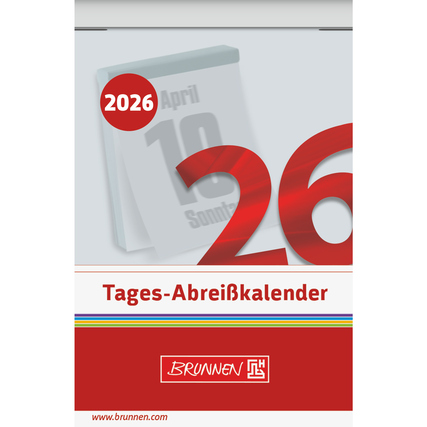 Abreißkalender für das Jahr 2026 mit großer Zahl und Monatsangabe.