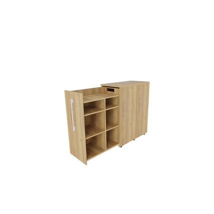 Beistellcontainer 463 x 1.115 x 900 mm (B x H x T) links offen eiche natur Produktbild pa_produktabbildung_2 XL