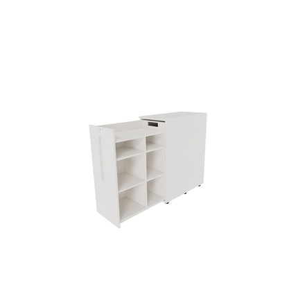 Beistellcontainer 463 x 1.115 x 900 mm (B x H x T) links offen diamantweiß Produktbild pa_produktabbildung_2 XL