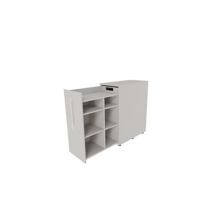 Beistellcontainer 463 x 1.115 x 900 mm (B x H x T) links offen lichtgrau Produktbild pa_produktabbildung_2 XL