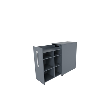 Beistellcontainer 463 x 1.115 x 900 mm (B x H x T) links offen lavagrau Produktbild pa_produktabbildung_2 XL