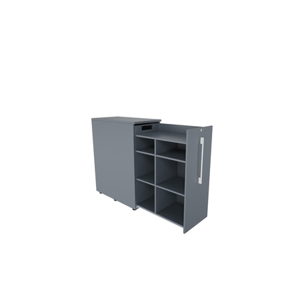 Beistellcontainer 463 x 1.115 x 900 mm (B x H x T) rechts offen lavagrau Produktbild pa_produktabbildung_2 XL