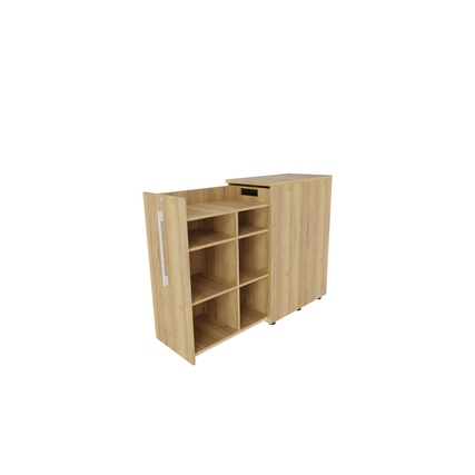 Beistellcontainer 463 x 1.115 x 800 mm (B x H x T) links offen eiche natur Produktbild pa_produktabbildung_2 XL