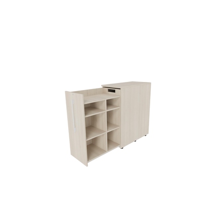 Beistellcontainer 463 x 1.115 x 900 mm (B x H x T) links offen akazie hell Produktbild pa_produktabbildung_2 XL