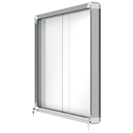 Wandschaukasten mit zwei Türen für DIN A4 Dokumente in neutralem Design und stabiler Konstruktion.