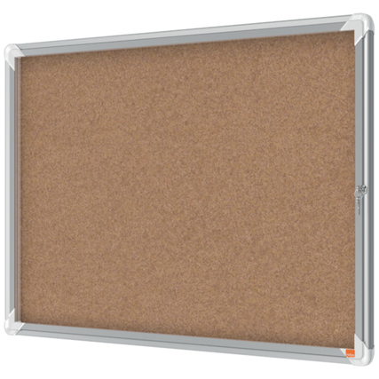 Kork-Schaukasten im modernen Design mit Aluminiumrahmen für 8 x DIN A4 Dokumente.