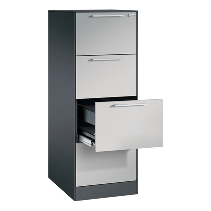C+P Hängeregistraturschrank Asisto 440 x 1.298 x 600 mm (B x H x T) weißaluminium schwarzgrau Produktbild pa_produktabbildung_2 XL