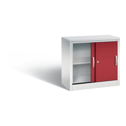 C+P Schiebetürenschrank Acurado 800 x 720 x 400 mm (B x H x T) lichtgrau rubinrot Produktbild pa_produktabbildung_2 XL