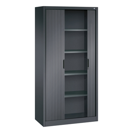 C+P Rollladenschrank Omnispace 1.000 x 1.980 x 420 mm (B x H x T) 5 Ordnerhöhen schwarzgrau Produktbild pa_produktabbildung_2 XL