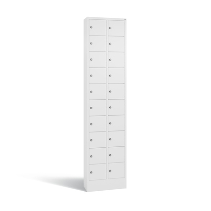 C+P Schließfachschrank Intro mit Sockel 20 Fächer verkehrsweiß verkehrsweiß Produktbild pa_produktabbildung_1 XL