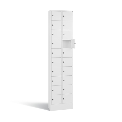 C+P Schließfachschrank Intro mit Sockel 20 Fächer verkehrsweiß verkehrsweiß Produktbild pa_produktabbildung_2 XL