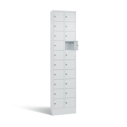 C+P Schließfachschrank Intro mit Sockel 20 Fächer lichtgrau lichtgrau Produktbild pa_produktabbildung_2 XL