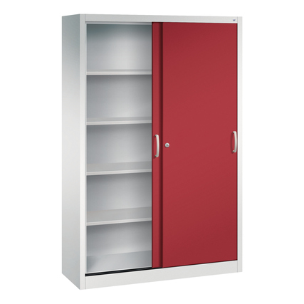 C+P Schiebetürenschrank Acurado 1.200 x 1.950 x 400 mm (B x H x T) lichtgrau rubinrot Produktbild pa_produktabbildung_2 XL