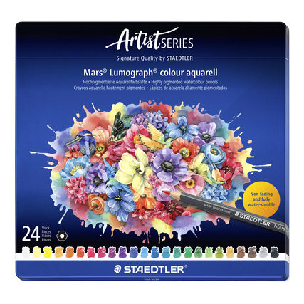 STAEDTLER® Aquarellstift Mars® Lumograph® colour aquarell 104 Metalletui 24 St./Pack. Produktbild pa_produktabbildung_1 XL