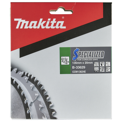 Sägeblatt mit 24 Zähnen, geeignet für akkubetriebene Sägen, in Verpackung.