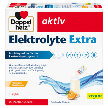 Doppelherz Nahrungsergänzungsmittel aktiv Elektrolyte Extra Orange Pulver 20 x 5,5 g/Pack.