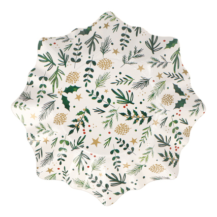 PAPSTAR Weihnachtsteller Einweg Stern 28cm Frischfaserkarton mehrfarbig freie Motivauswahl nicht möglich 2 St./Pack.