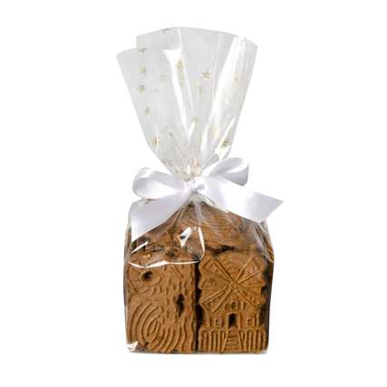 PAPSTAR Bodenbeutel 14,5 x 23,5 x 6 cm (B x H x T) Polypropylen transparent/gold 10 St./Pack.