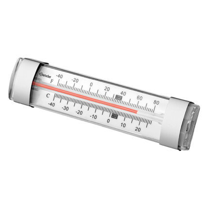 Thermometer für Kühl- und Tiefkühlbereich mit Skala für Celsius und Fahrenheit.