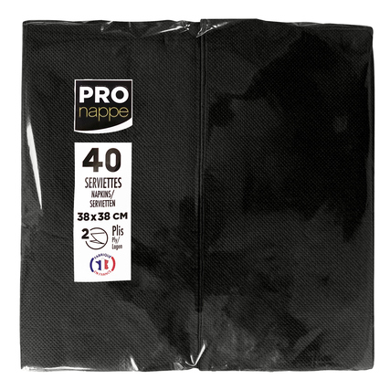 PROnappe Servietten 38 x 38 cm (B x L) schwarz 40 St./Pack.